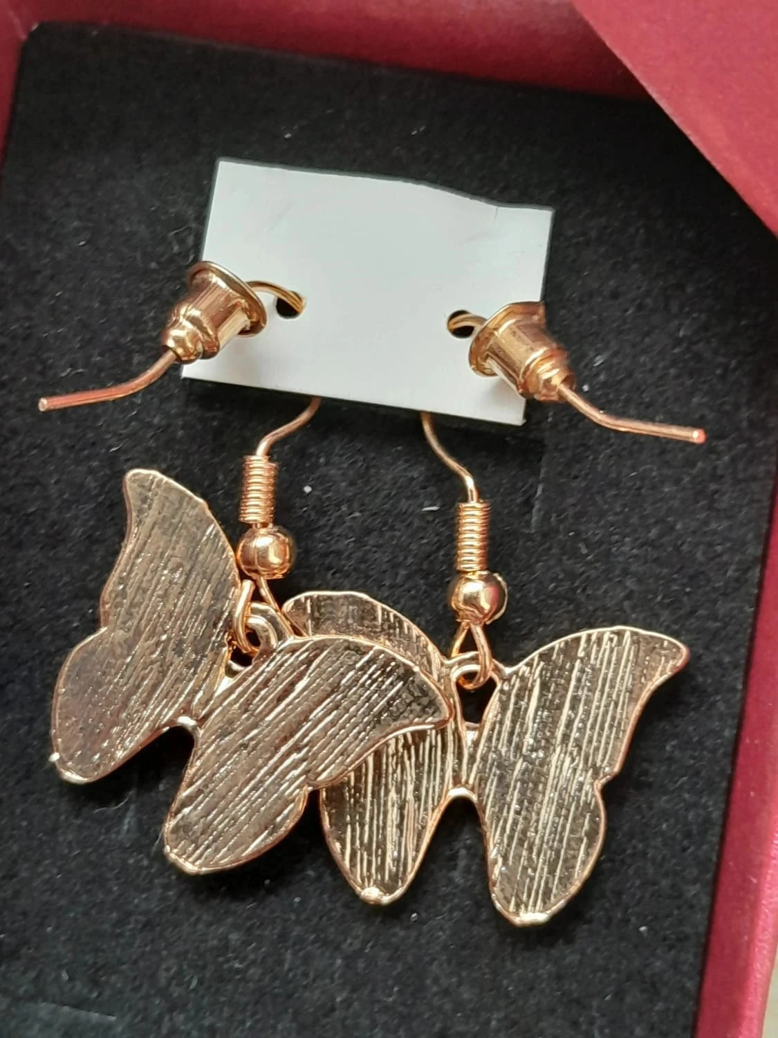 Brincos, borboletas esmaltadas, preto e branco, dourados – photo 3